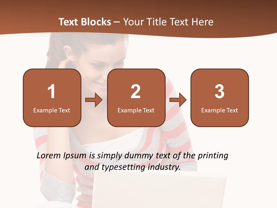 A Woman Sitting On The Floor Using A Laptop Computer PowerPoint Template