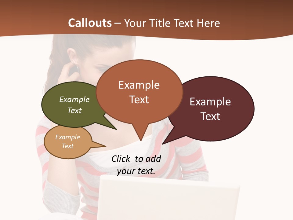 A Woman Sitting On The Floor Using A Laptop Computer PowerPoint Template