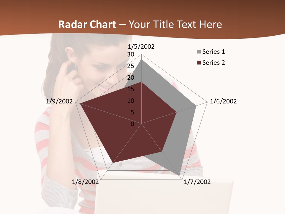 A Woman Sitting On The Floor Using A Laptop Computer PowerPoint Template