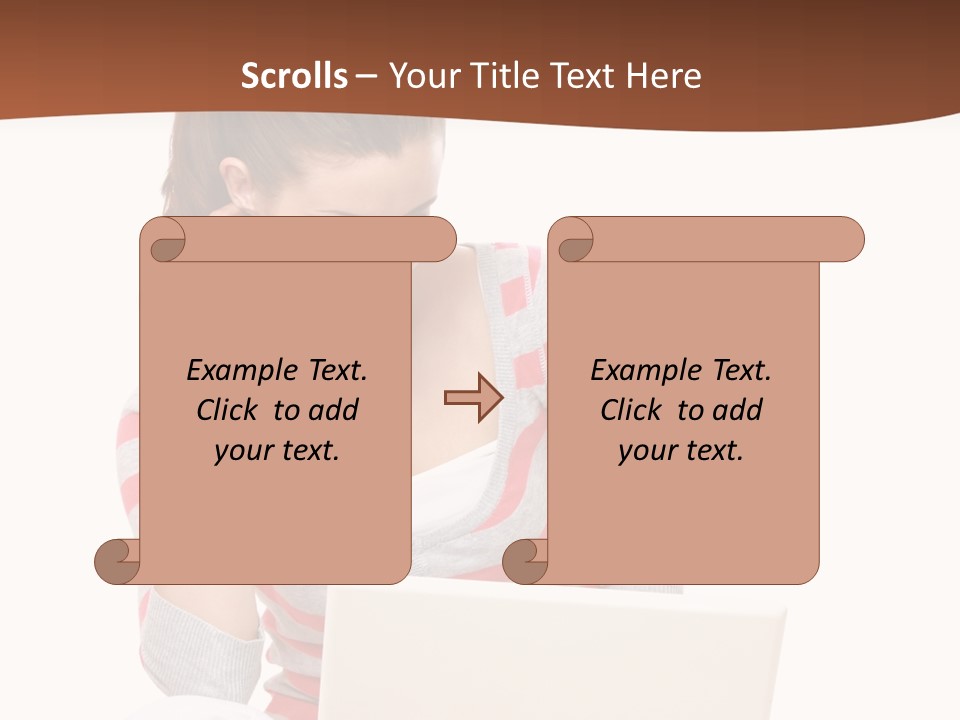 A Woman Sitting On The Floor Using A Laptop Computer PowerPoint Template