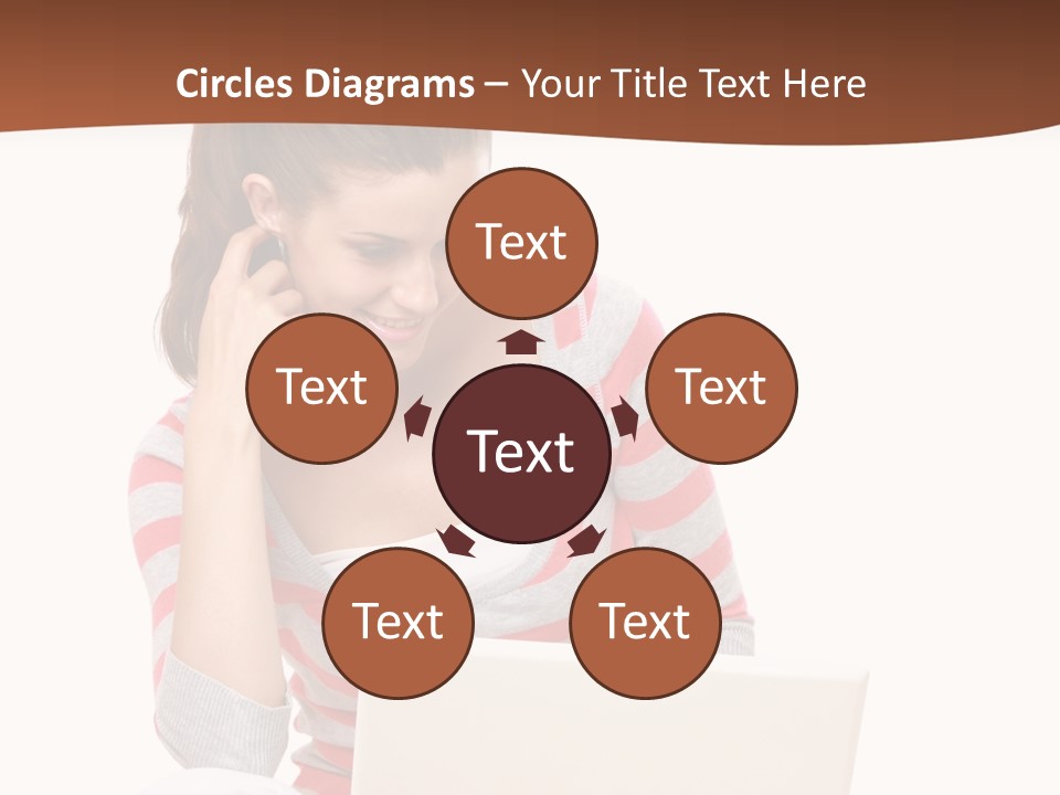 A Woman Sitting On The Floor Using A Laptop Computer PowerPoint Template