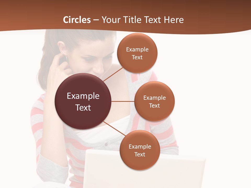 A Woman Sitting On The Floor Using A Laptop Computer PowerPoint Template