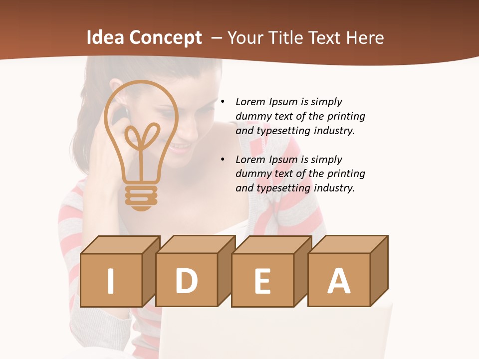 A Woman Sitting On The Floor Using A Laptop Computer PowerPoint Template