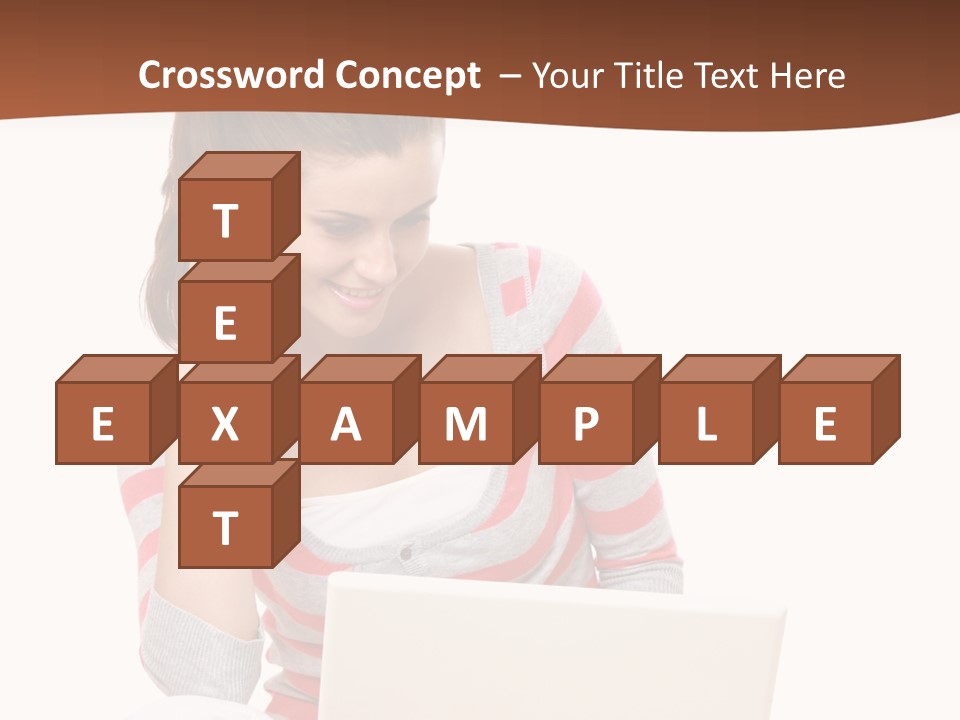 A Woman Sitting On The Floor Using A Laptop Computer PowerPoint Template