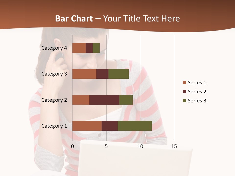 A Woman Sitting On The Floor Using A Laptop Computer PowerPoint Template