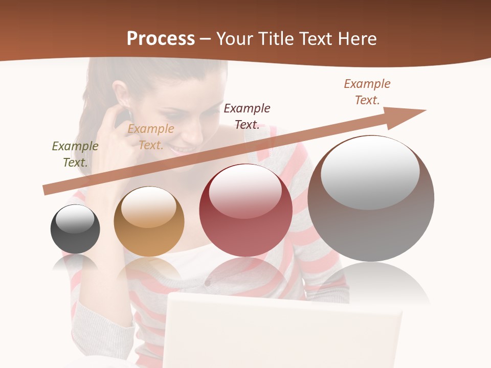 A Woman Sitting On The Floor Using A Laptop Computer PowerPoint Template