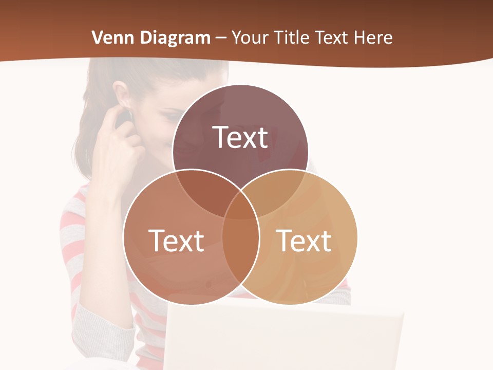 A Woman Sitting On The Floor Using A Laptop Computer PowerPoint Template