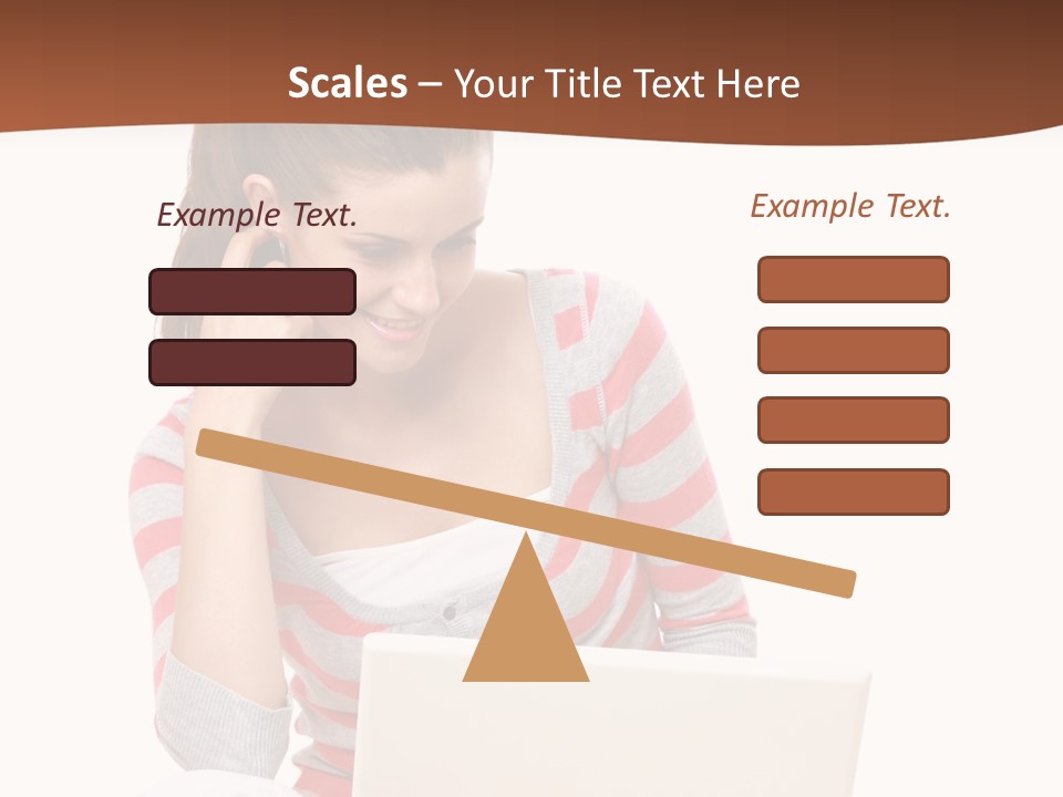 A Woman Sitting On The Floor Using A Laptop Computer PowerPoint Template