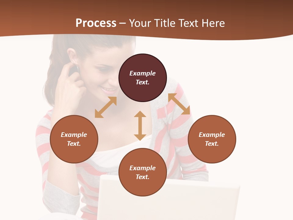 A Woman Sitting On The Floor Using A Laptop Computer PowerPoint Template