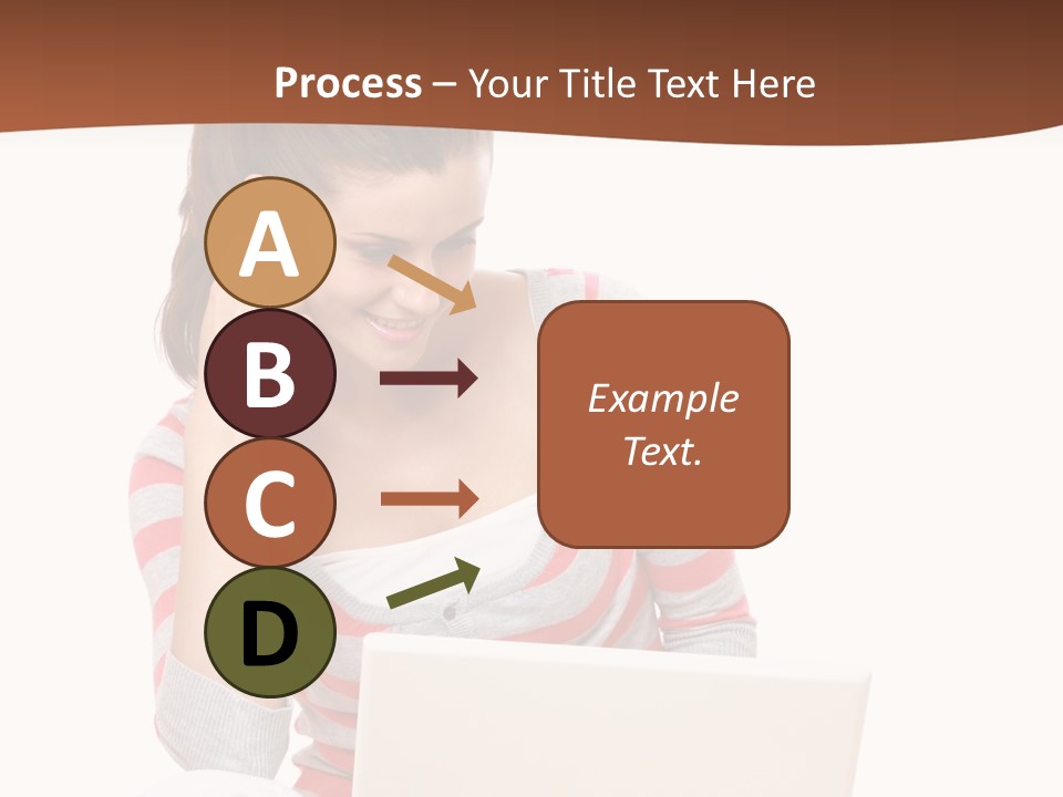 A Woman Sitting On The Floor Using A Laptop Computer PowerPoint Template