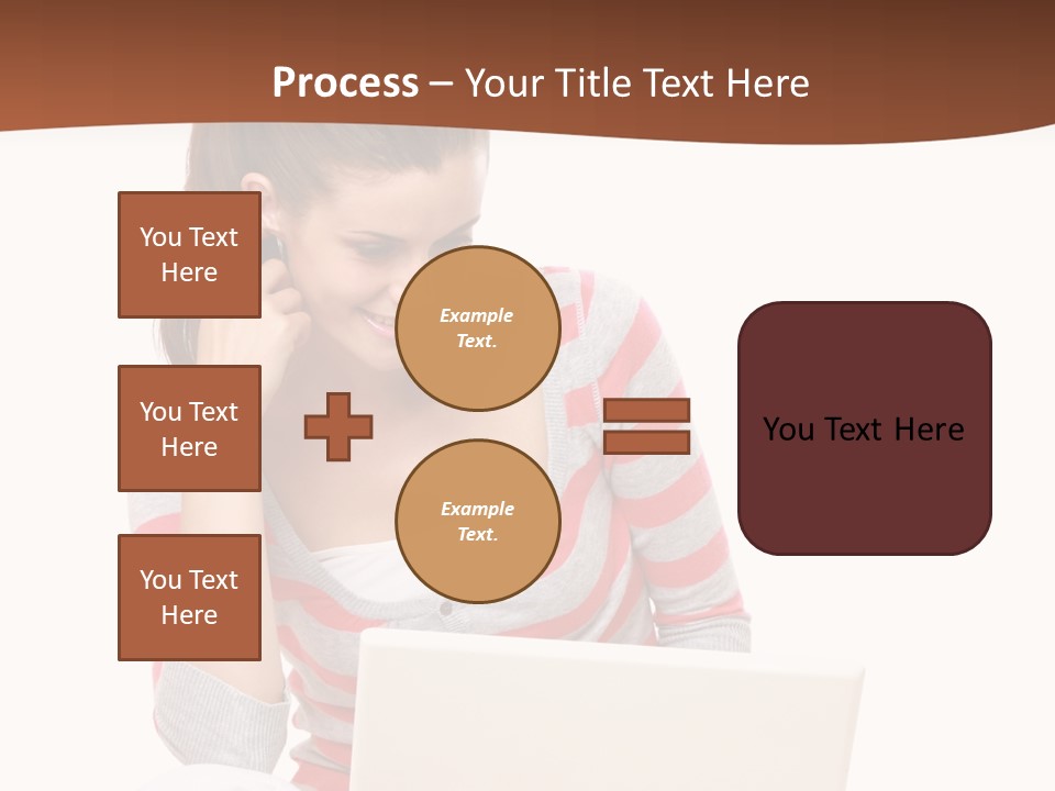 A Woman Sitting On The Floor Using A Laptop Computer PowerPoint Template