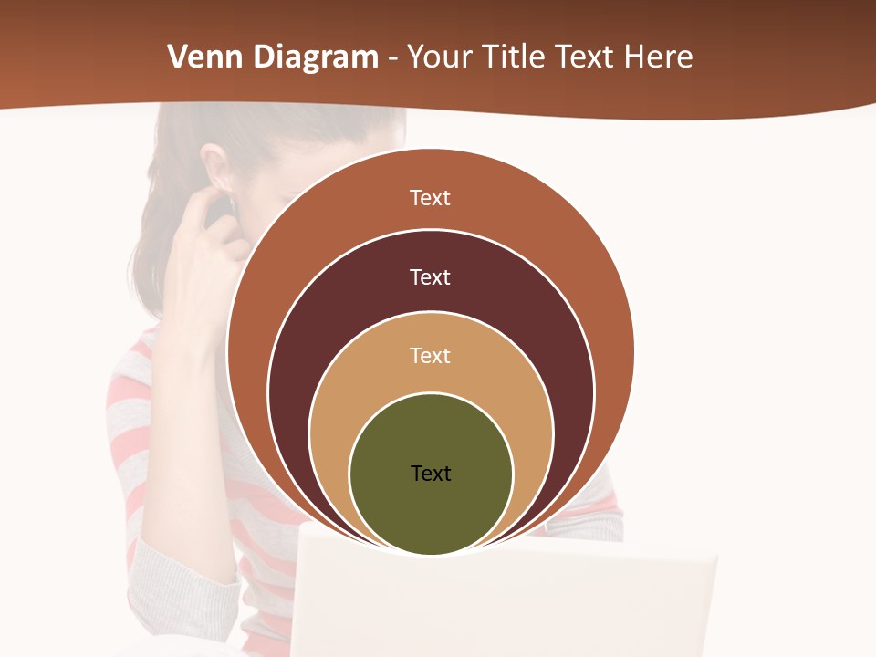 A Woman Sitting On The Floor Using A Laptop Computer PowerPoint Template
