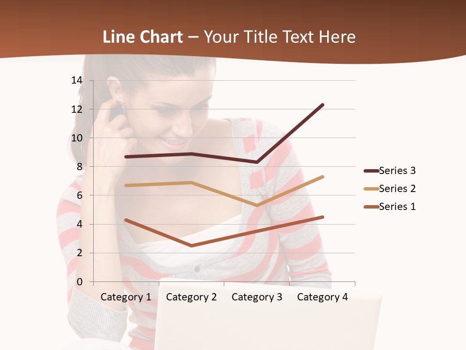A Woman Sitting On The Floor Using A Laptop Computer PowerPoint Template