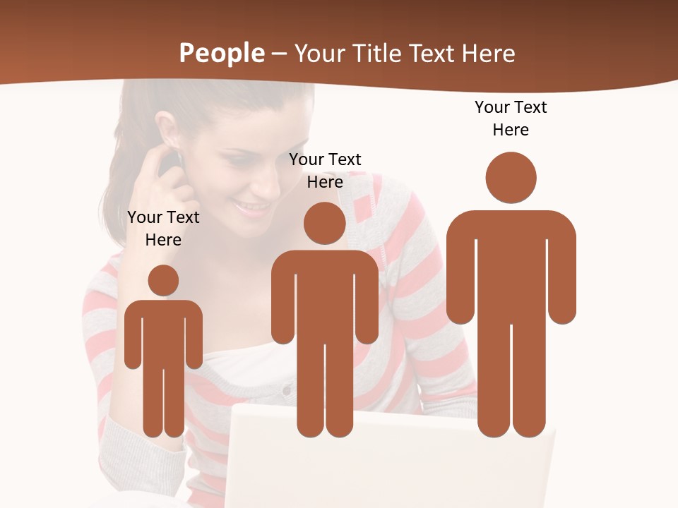 A Woman Sitting On The Floor Using A Laptop Computer PowerPoint Template