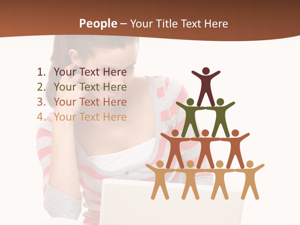 A Woman Sitting On The Floor Using A Laptop Computer PowerPoint Template