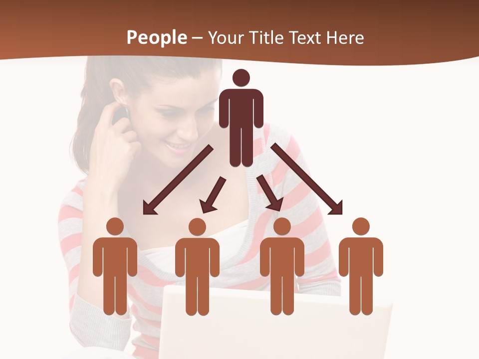 A Woman Sitting On The Floor Using A Laptop Computer PowerPoint Template