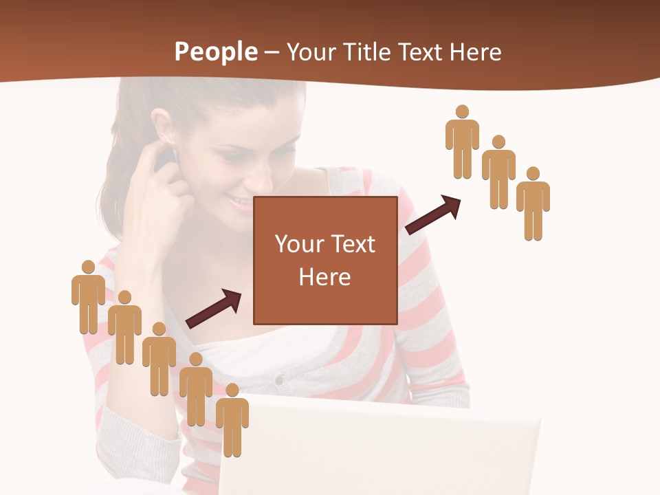 A Woman Sitting On The Floor Using A Laptop Computer PowerPoint Template