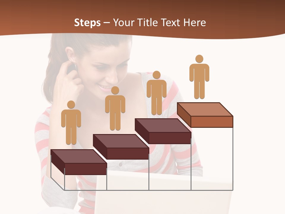 A Woman Sitting On The Floor Using A Laptop Computer PowerPoint Template