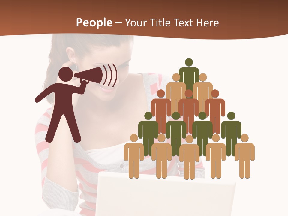 A Woman Sitting On The Floor Using A Laptop Computer PowerPoint Template