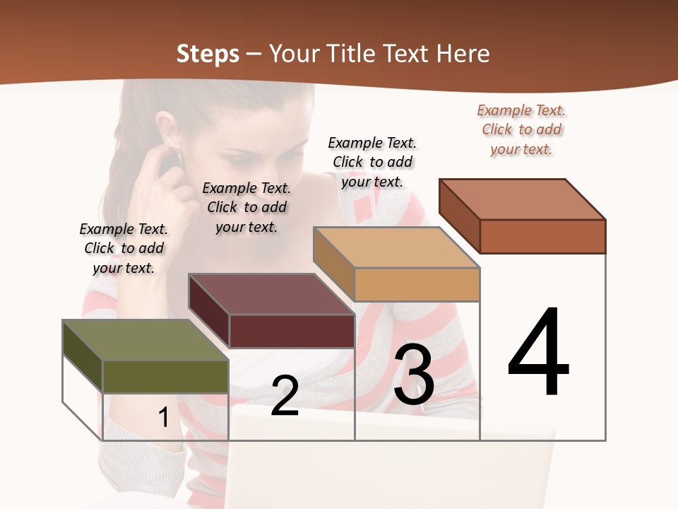 A Woman Sitting On The Floor Using A Laptop Computer PowerPoint Template