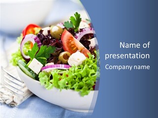 Goat Cheese Herbs Greek Salad PowerPoint Template