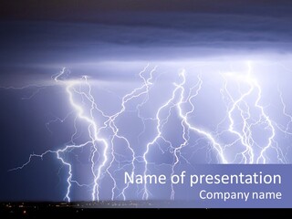 Lightning Strike Clouds Striking Images PowerPoint Template