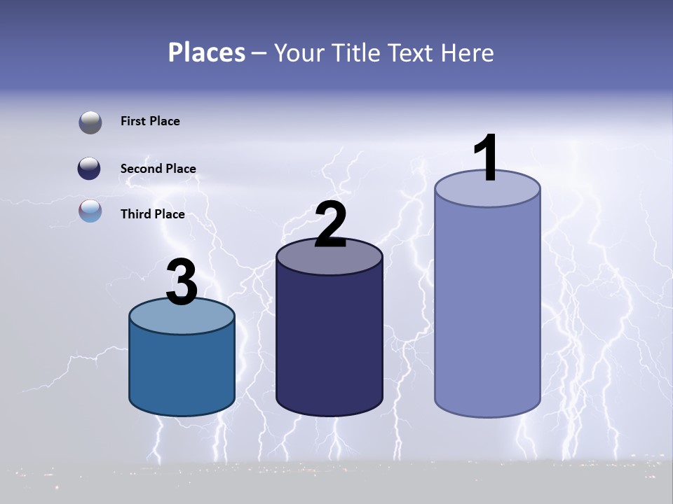 Lightning Strike Clouds Striking Images PowerPoint Template