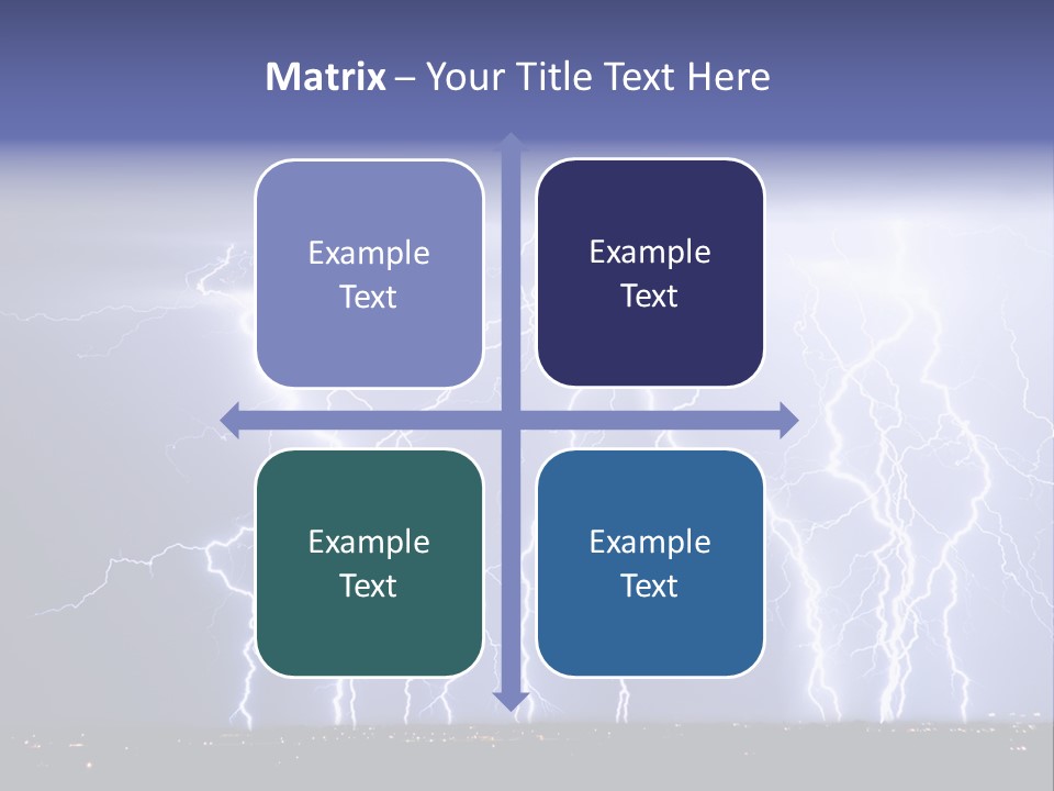 Lightning Strike Clouds Striking Images PowerPoint Template