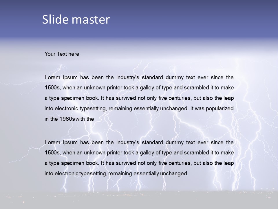 Lightning Strike Clouds Striking Images PowerPoint Template