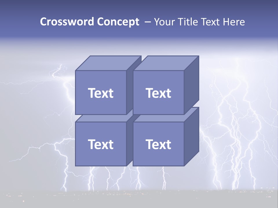 Lightning Strike Clouds Striking Images PowerPoint Template