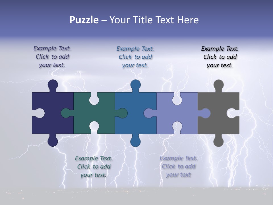 Lightning Strike Clouds Striking Images PowerPoint Template