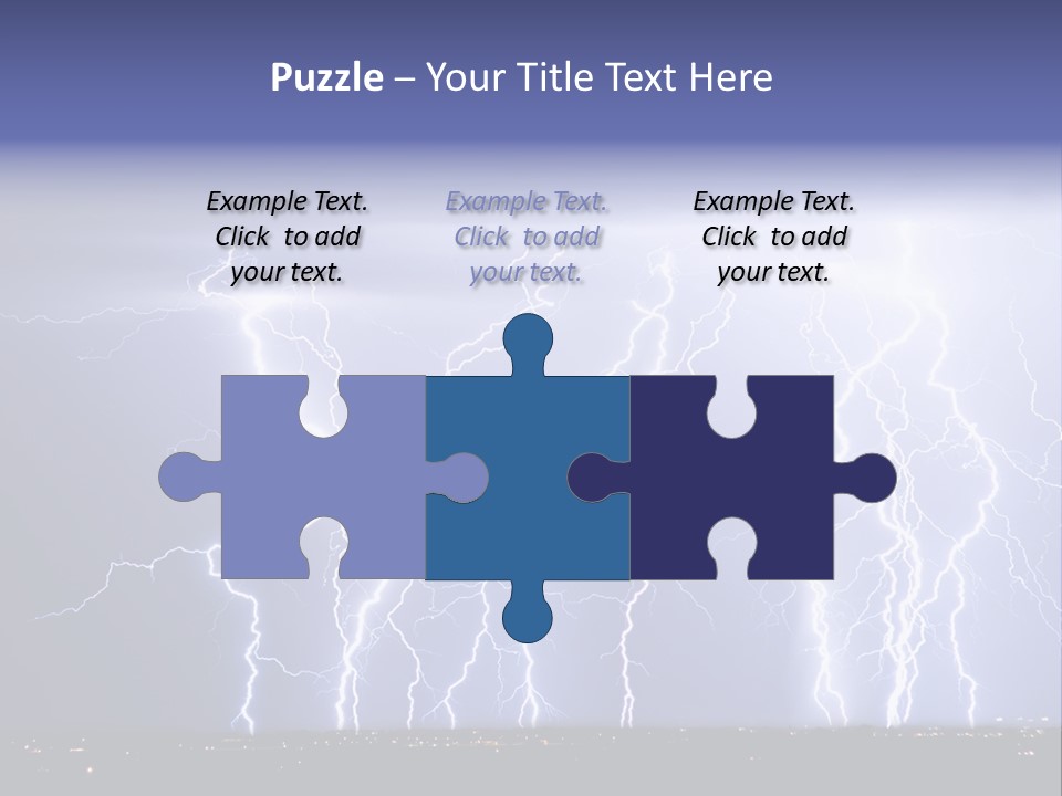 Lightning Strike Clouds Striking Images PowerPoint Template