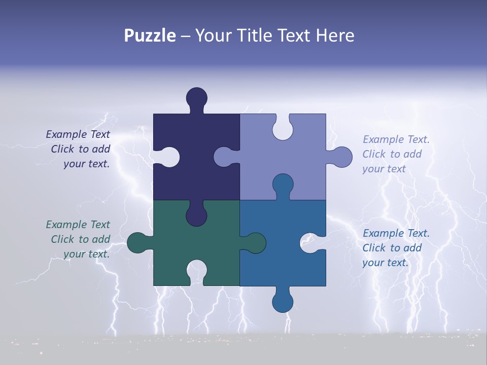 Lightning Strike Clouds Striking Images PowerPoint Template