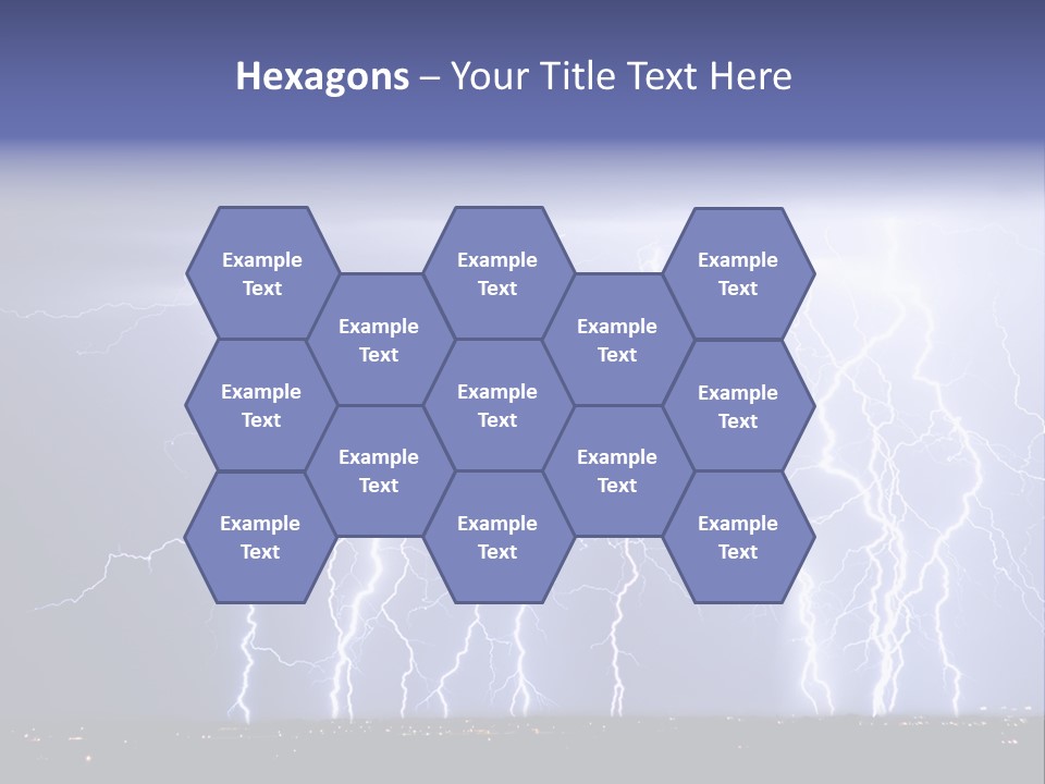 Lightning Strike Clouds Striking Images PowerPoint Template