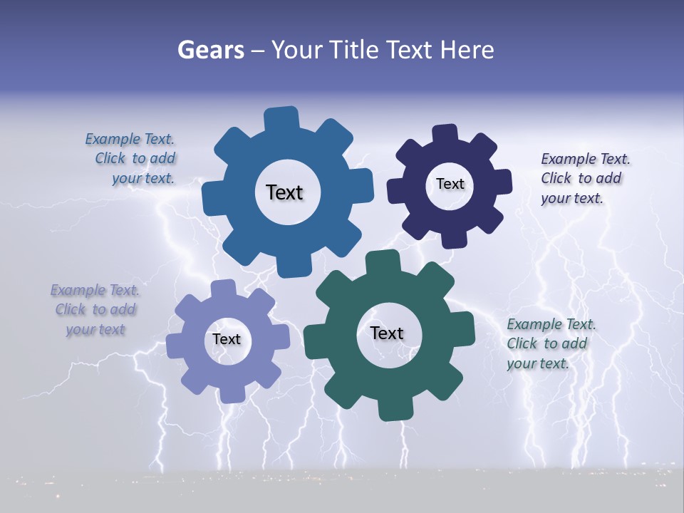 Lightning Strike Clouds Striking Images PowerPoint Template