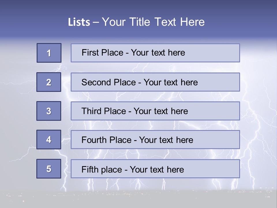 Lightning Strike Clouds Striking Images PowerPoint Template
