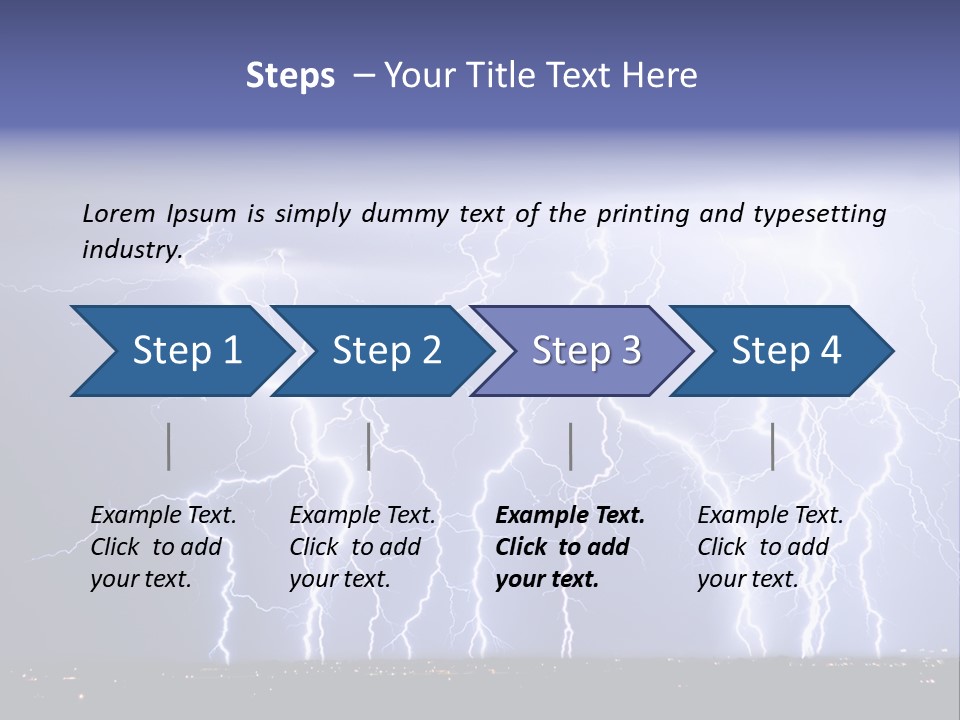 Lightning Strike Clouds Striking Images PowerPoint Template
