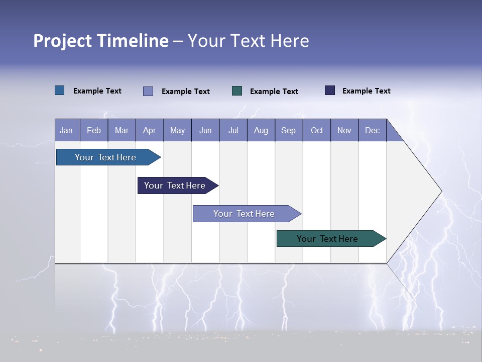 Lightning Strike Clouds Striking Images PowerPoint Template