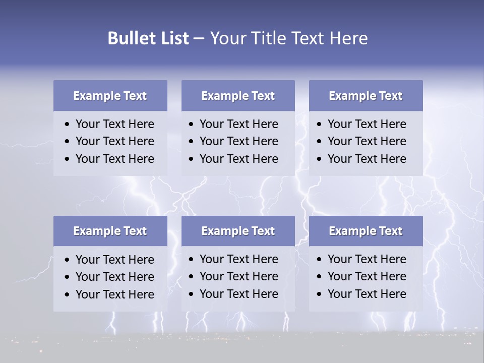 Lightning Strike Clouds Striking Images PowerPoint Template