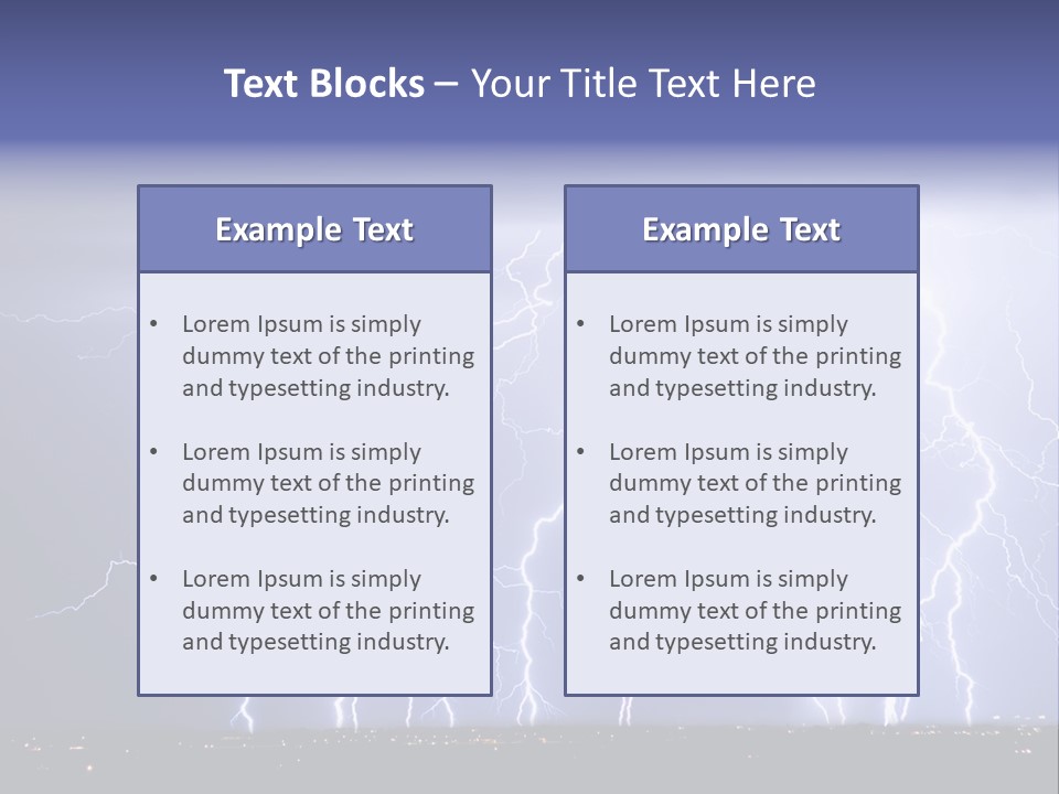 Lightning Strike Clouds Striking Images PowerPoint Template