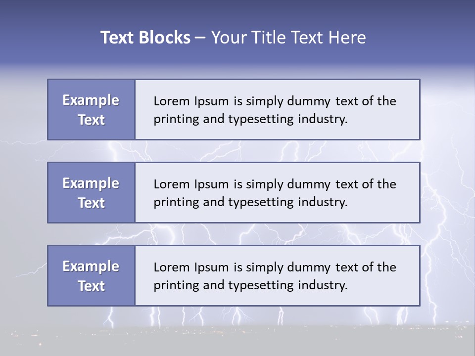 Lightning Strike Clouds Striking Images PowerPoint Template