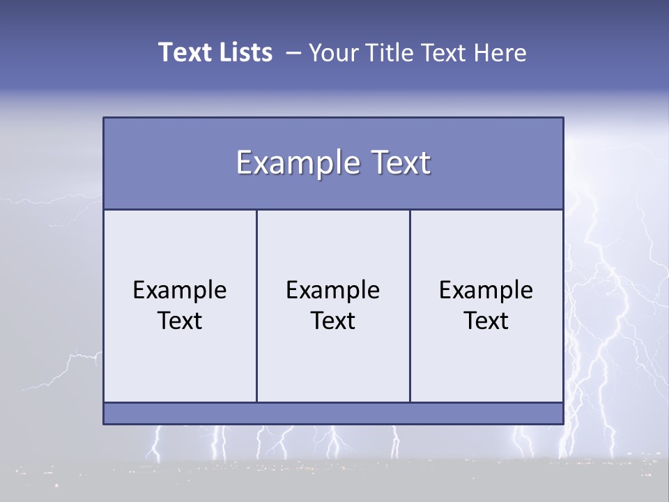 Lightning Strike Clouds Striking Images PowerPoint Template
