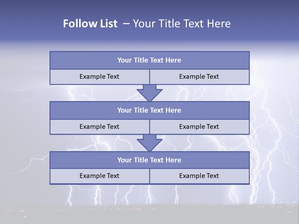 Lightning Strike Clouds Striking Images PowerPoint Template