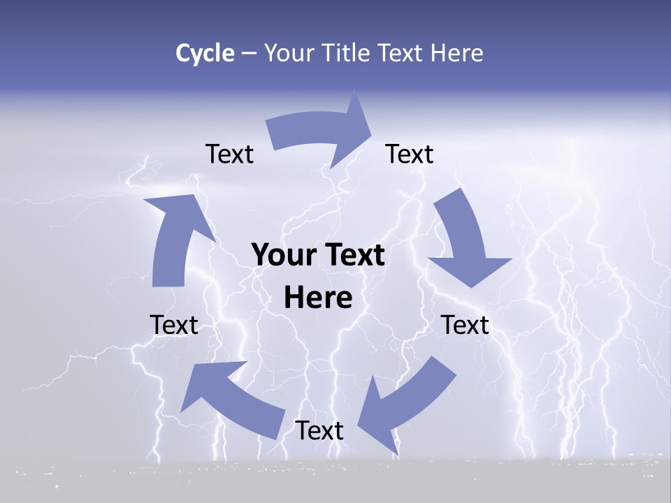 Lightning Strike Clouds Striking Images PowerPoint Template