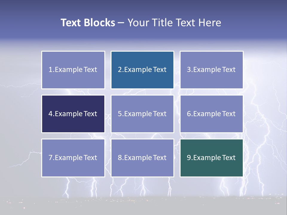 Lightning Strike Clouds Striking Images PowerPoint Template