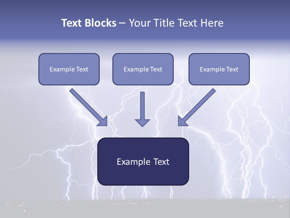 Lightning Strike Clouds Striking Images PowerPoint Template