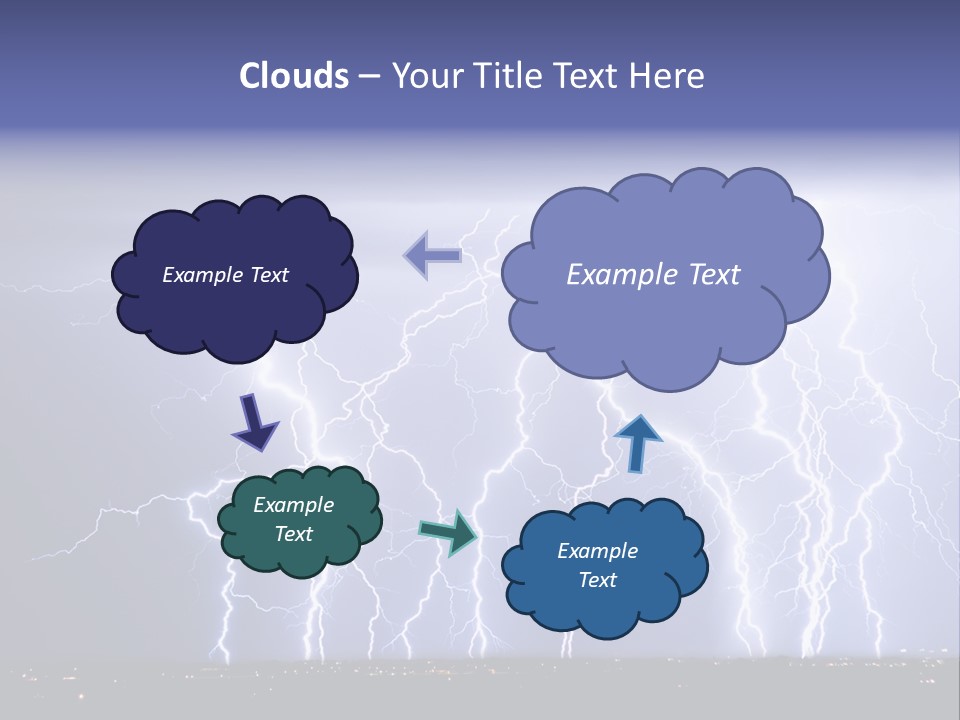 Lightning Strike Clouds Striking Images PowerPoint Template