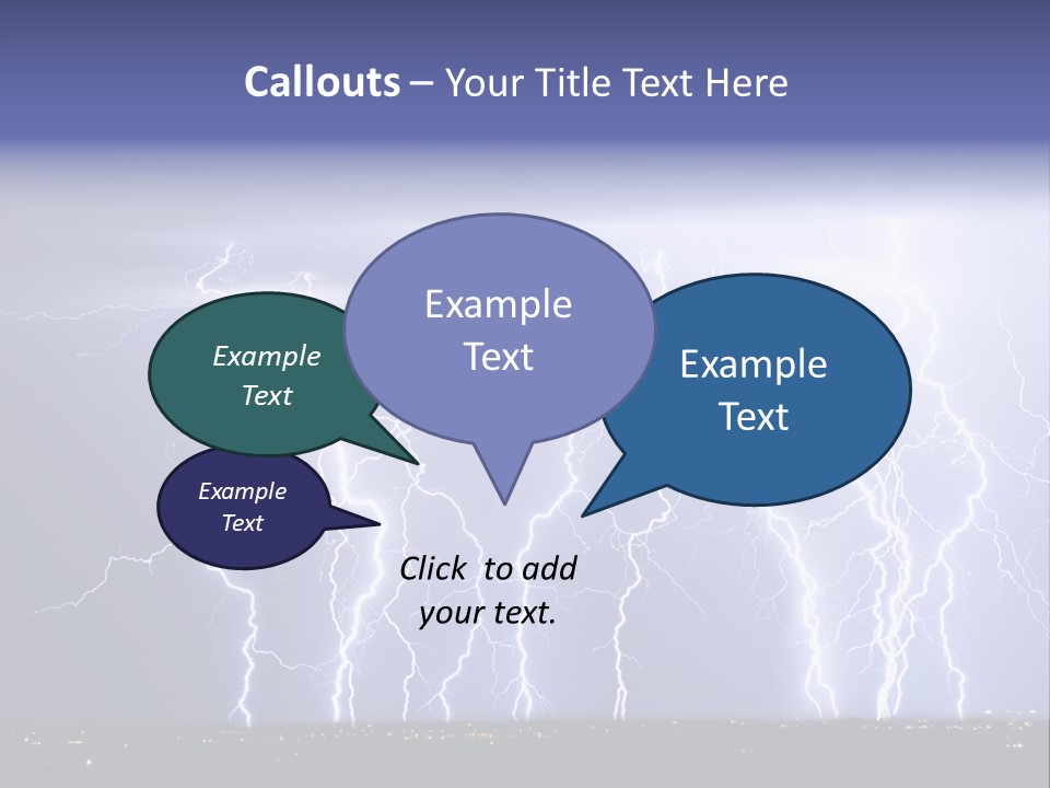 Lightning Strike Clouds Striking Images PowerPoint Template