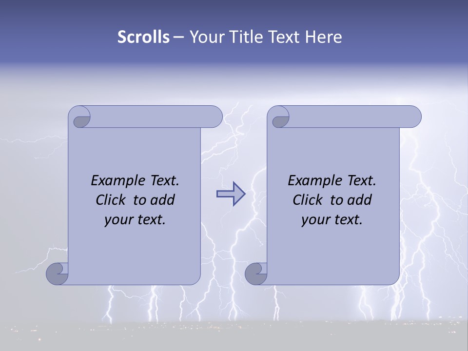 Lightning Strike Clouds Striking Images PowerPoint Template