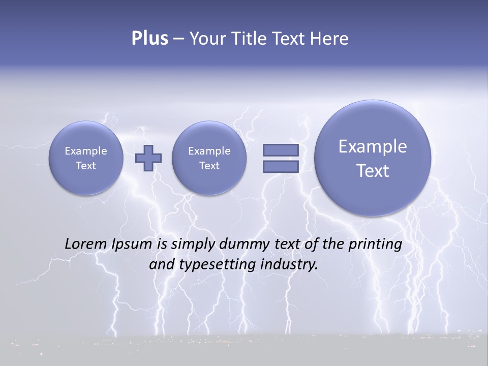 Lightning Strike Clouds Striking Images PowerPoint Template